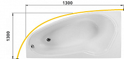 Карниз для ванны  дуговой 130x130 