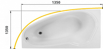 Карниз для ванны  дуговой 135x135 