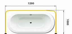 Карниз для ванны  П-образный 120x100 