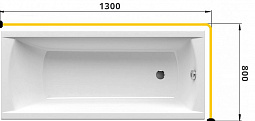 Карниз для ванны  Г-образный 130x80 